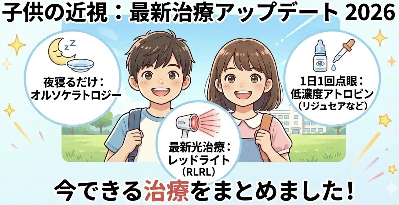 【学校の視力検査で指摘されたら】子どもの近視は「放置」から「抑制」へ！眼科専門医が教える2026年最新の近視進行予防策