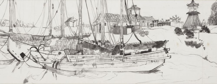 堂本印象《住吉高燈籠絵巻》(部分)明治44年(1911) 京都府立堂本印象美術館蔵