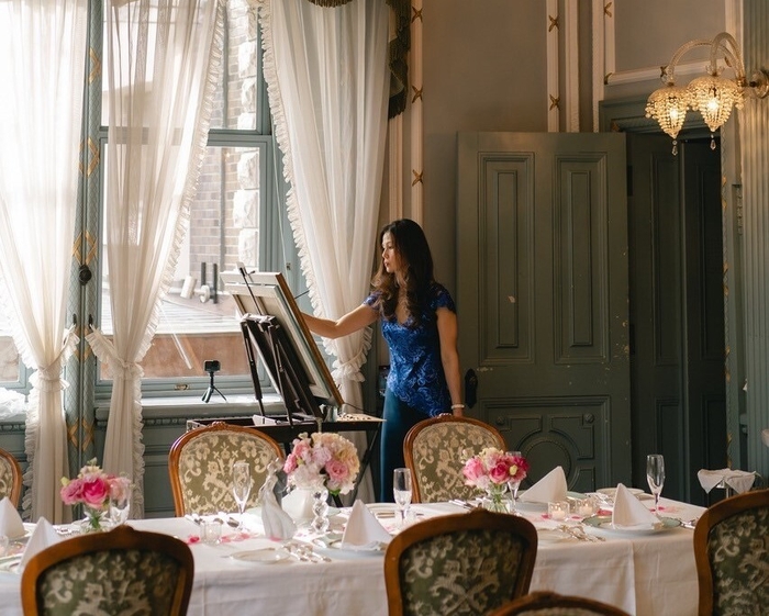 会場内で描くライブ・ウェディング・ペインティング