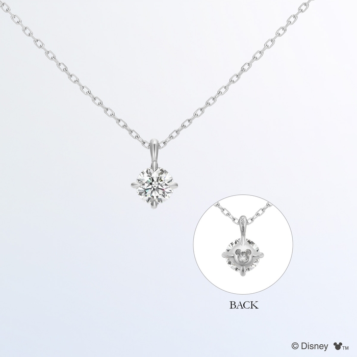 『Mickey Mouse Single Diamond -Prong Setting-』 4つの爪でダイヤモンドを支えているデザイン。宝石の輝きをぐっと引き立てます。