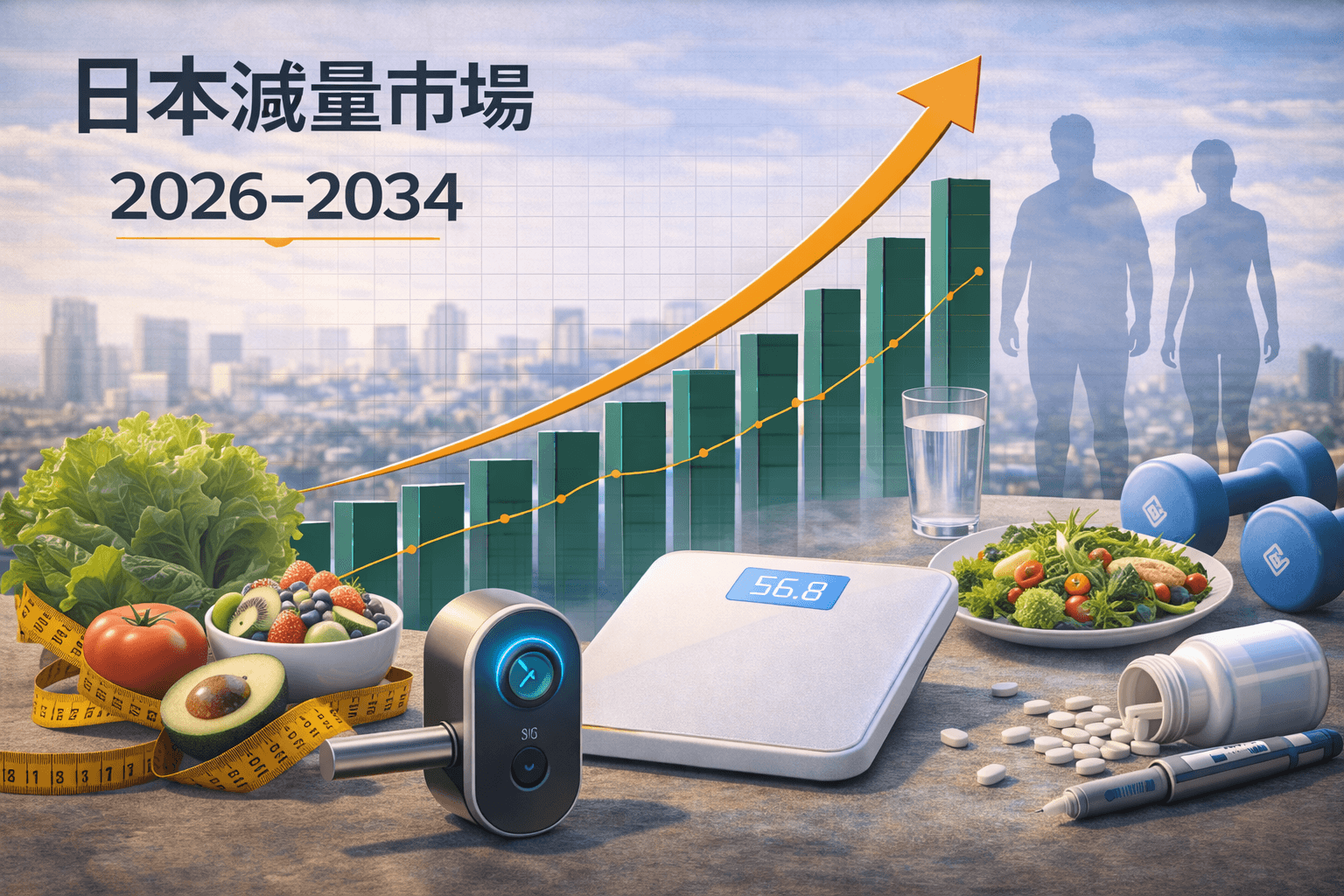 日本 減量市場 は 2034年までに 米ドル79.2百万 に達すると予測され、年平均成長率6.35%で成長すると見込まれる