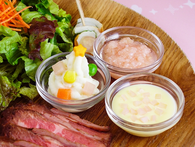 岩下の新生姜ポテサラツリーと2種の岩下の新生姜ソース(チーズ/ピンク)