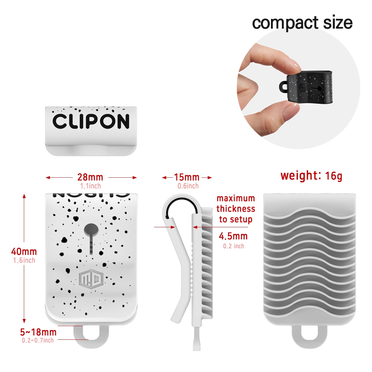 CLIPONの特徴:コンパクトサイズ!