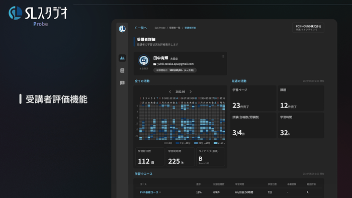 「受講者評価」機能画面イメージ