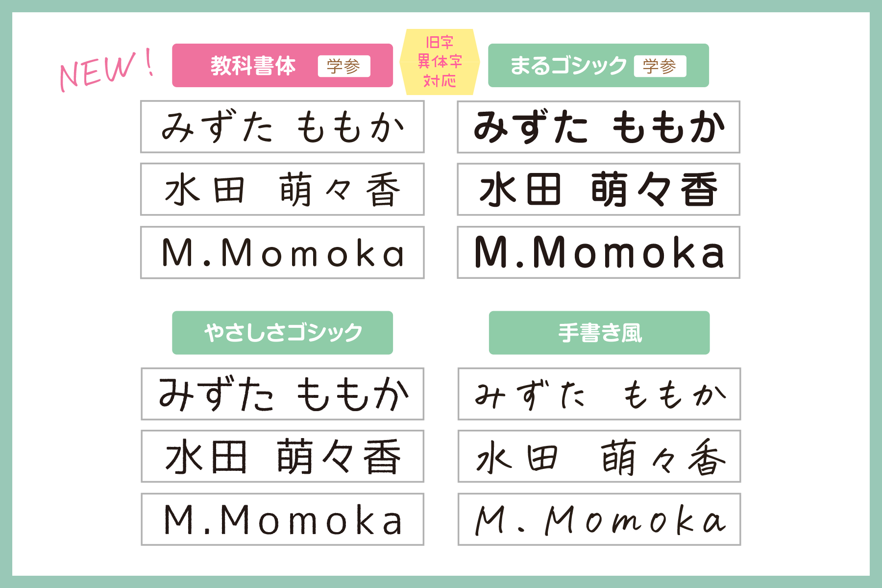 フォント全4種類