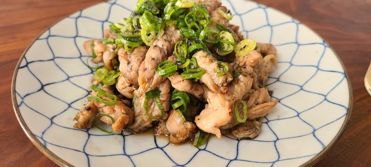 鶏のセセリぽん酢で!