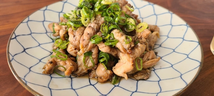 鶏のセセリぽん酢で!