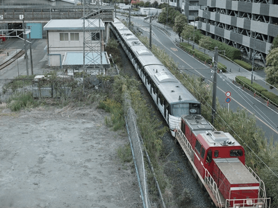 輸送の様子（新鶴見機関区付近）