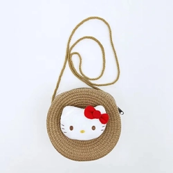 存在感大！サンリオキャラクターのかわいいフェイスぬいぐるみが付いたラウンド製ショルダーバッグをもって一緒にお出かけしませんか？