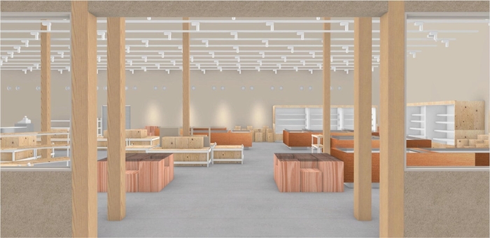 伐採木を使用したディスプレイイメージ