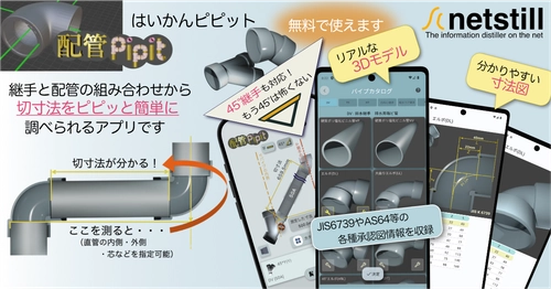 施工サポートアプリ「配管Pipit」に 給水コア継手のデータを新規追加！ 寸法が分かりづらい給水コア継手の特性に対応