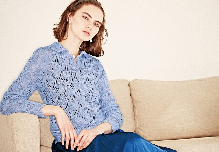 カーディガン 19,800円(税込) カラー:オフホワイト、ライトブルー、ネイビー