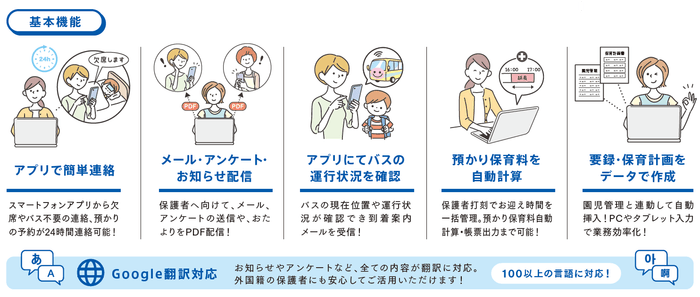 「園支援システム＋バスキャッチ」基本機能