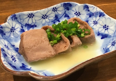 銘柄豚の茹でたん（おろしポン酢）600円