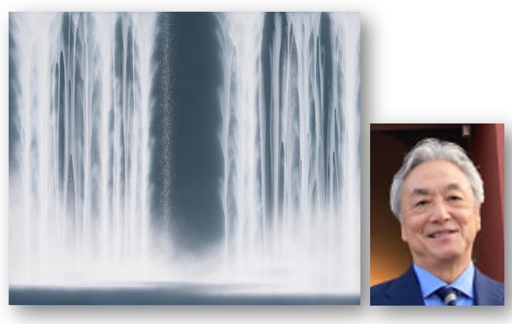 左:ウォーターフォール(2020)/右:千住博氏