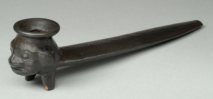 (Photo_20)犬頭部形土製パイプ メキシコ　20世紀後半