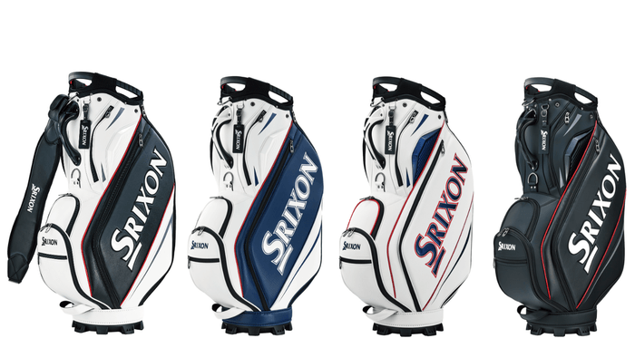スリクソンキャディバッグ「レプリカスポーツモデル」 GGC-S205(写真左から、 ホワイト/ブラック、 ホワイト/ネイビー、 ホワイト、 ブラック)