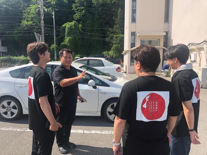 能登半島にてボランティア活動の打ち合わせ様子