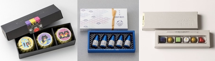 「JACK in the LOVE♡」(左)、「近大酒ボンボン」(中)、「近鉄オリジナルセレクション」(右)