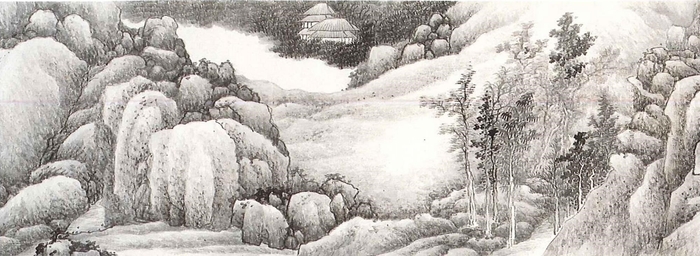 山水長巻(部分) 龔賢筆