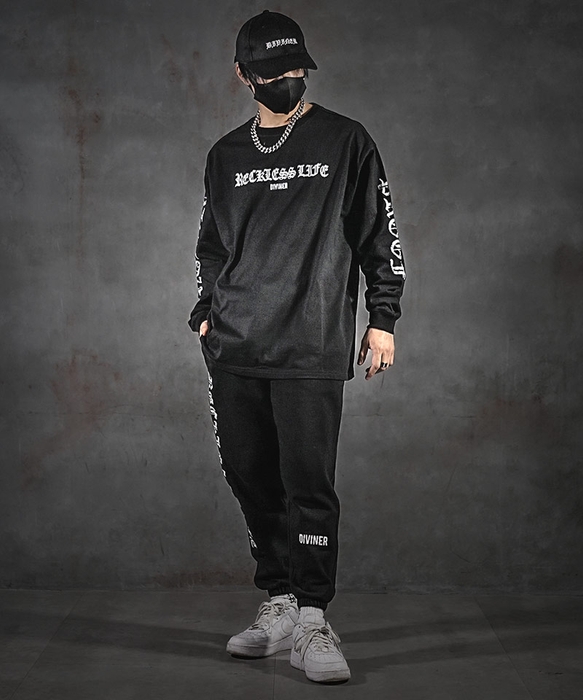 【BlackLetter】 Sleeveprint L/tee