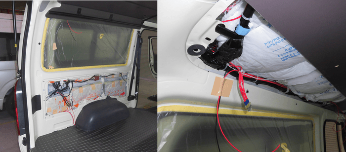 断熱施工(左:側面 右:天井)