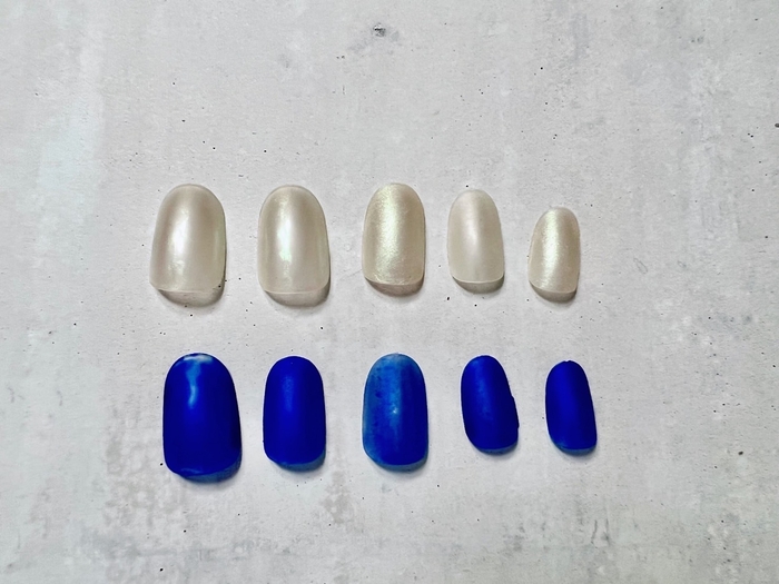 100%天然の水性マニキュアで装飾した100%天然バイオマス系生分解性樹脂製のネイルチップ 2