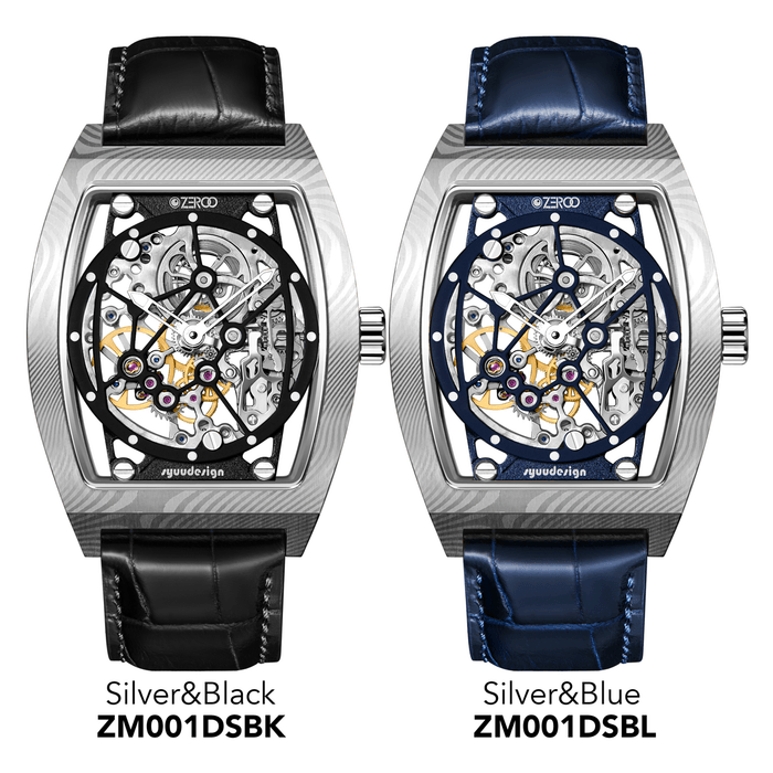 ZEROO M1D THE AURIGAダマスカス鋼ケースのトノー型メカニカルスケルトンウォッチ(9)