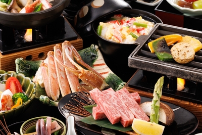 日本海の海の幸や鳥取和牛など地の物を愉しむ＜お食事＞