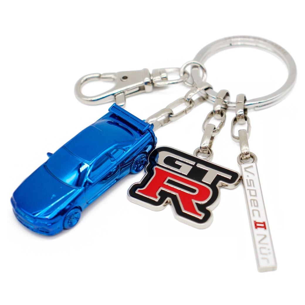 青色の輝き、日産スカイライン GT-R (BNR34) キーリング BLUE EDITION
