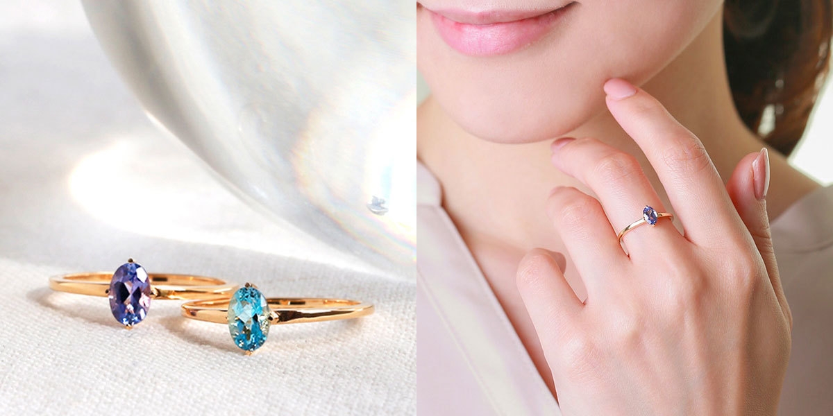 「ステイシー」リング(タンザナイト/アクアマリン)