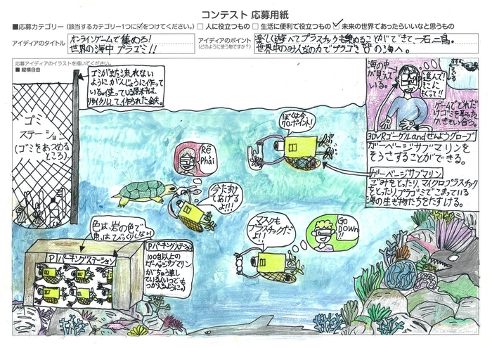 【第3回 樫尾俊雄賞(最優秀賞)受賞作品】オンラインゲームで集めろ!世界の海中プラゴミ!!