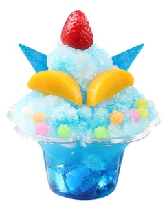 ▲フルーツが盛りだくさん！ 「アクション仮面 かき氷」