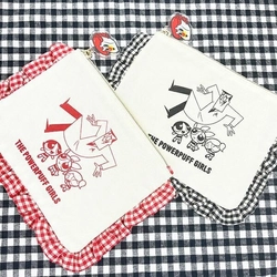 ピンク×ホワイトのギンガムチェックがキュートなパワーパフガールズのポーチ。大人女子もキュンとするリボンとフリルのポーチも