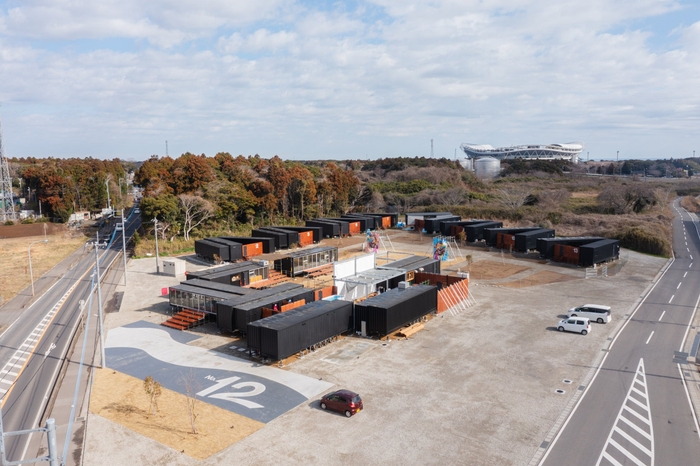茨城県鹿嶋市に誕生した"No.12 Kashima Fan Zone"。滞在時間の増加と宿泊施設不足の需要を満たす。