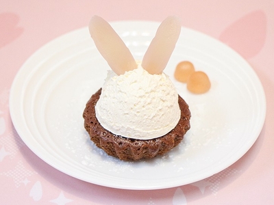 岩下の新生姜チョコブラウニー～うさみみ仕立て～　単品550円／ドリンクセット850円