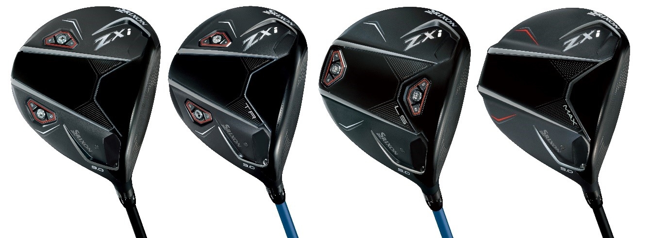 左から「スリクソン ZXi ドライバー」、「スリクソン ZXi TR ドライバー」、「スリクソン ZXi LS ドライバー」、「スリクソン ZXi MAX ドライバー」