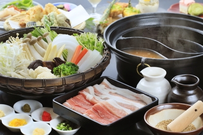 お部屋で豚しゃぶしゃぶを堪能