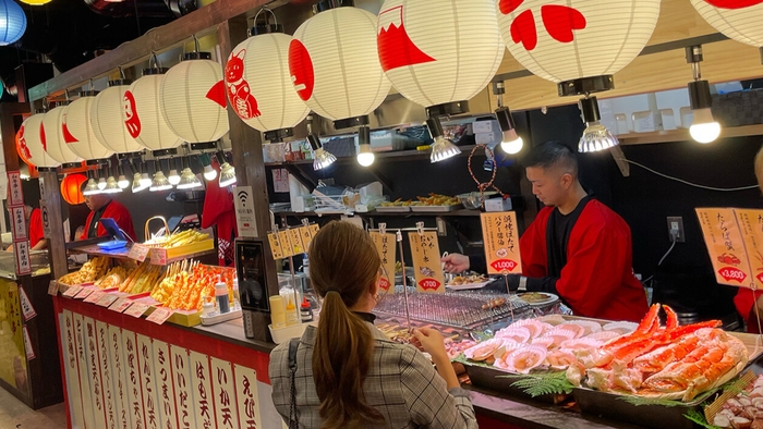 料理は目の前で焼き上げ
