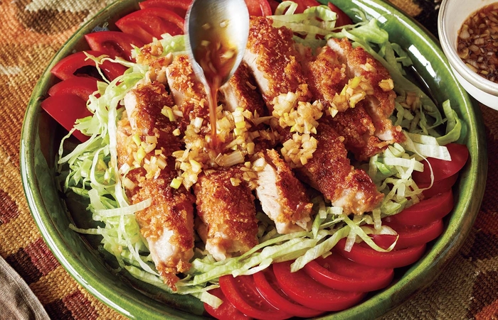 「柿の種ごろもの油淋鶏」(一般的なレシピより231kcalダウン)