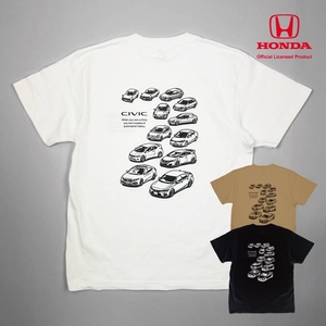 2401HD41-07 シビック Honda CIVIC HISTORY Tシャツ