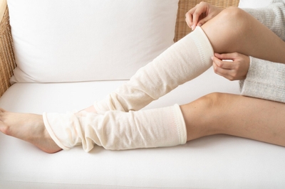 『ふゆのさらふわ レッグウォーマー』きなり着用イメージ