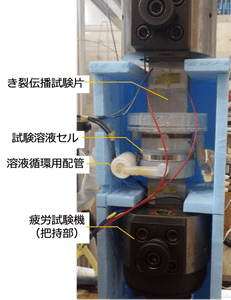 腐食疲労試験の様子*（写真の試験体は本公開実験と異なります）