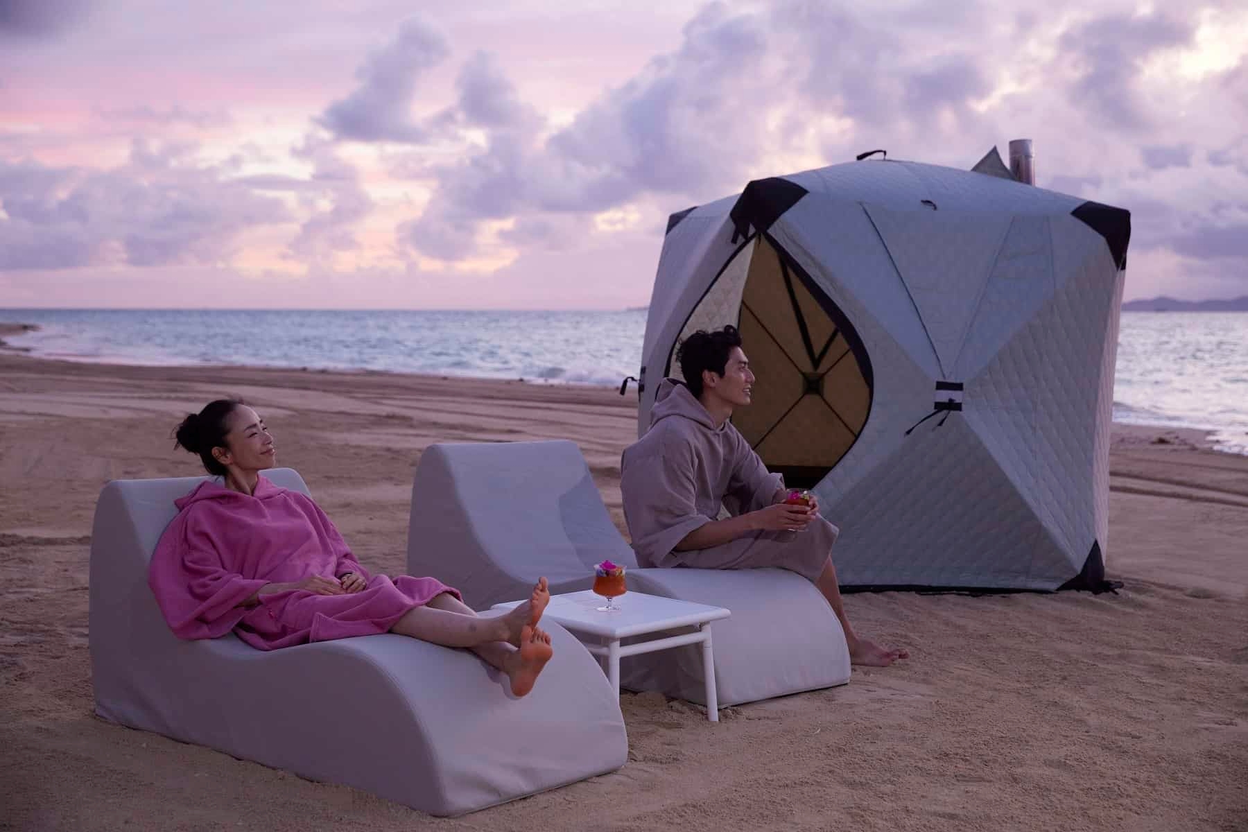 【リゾナーレ小浜島】満天の星や朝日を眺めながら、ビーチの屋外型サウナでリフレッシュできる「夜明けのビーチサウナ」開催 ～サウナの後は隣接するプールを貸し切り、整い時間を堪能～｜期間：2023年1月24日～2月28日