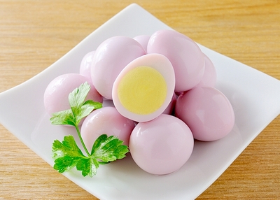 調理例：うずら卵の岩下漬け