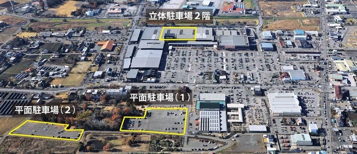 ジョイフル本田新田店 一時避難場所イメージ(黄色枠部)