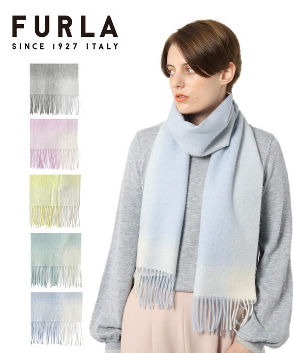 フルラ (FURLA) ラメ入り ラインストーン付 マフラー 洗える カシミヤ100%24-135-44077