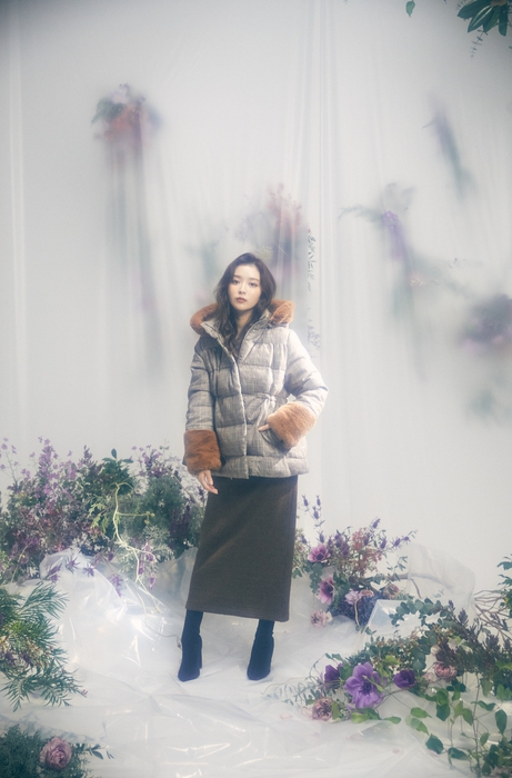 5.CHECK TWEED DOWN JACKET BROWN/BLACK 38,500円(税込)