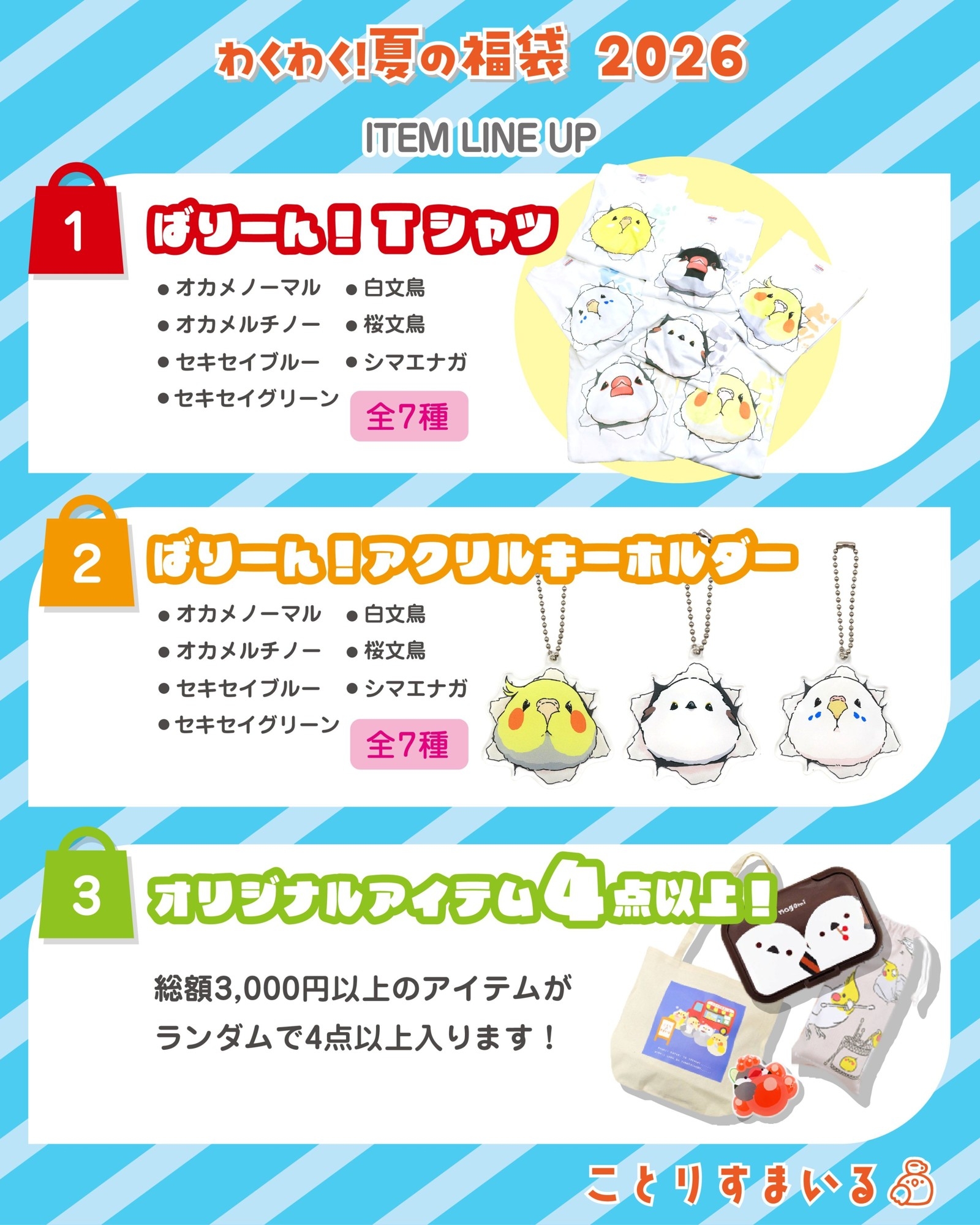 ★ちー様のわくわくお楽しみ福袋★ 数量限定】「わくわく！夏のことり福袋2026」販売のお知らせ | 株式