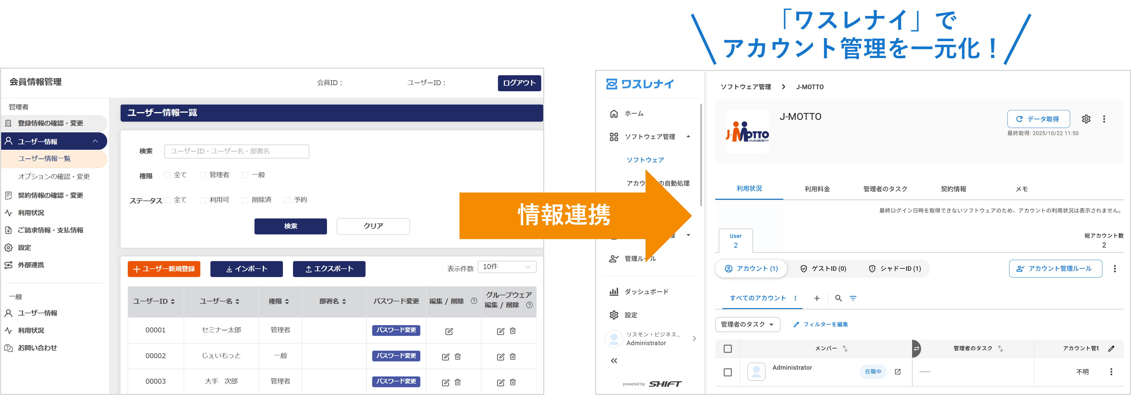「ワスレナイ」でアカウント管理を一元化